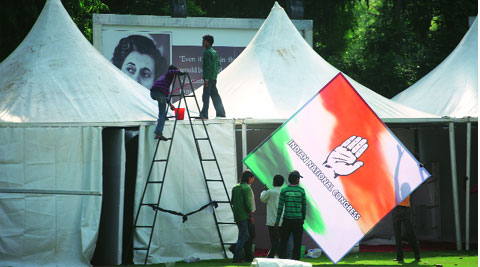 New Congress posters at party HQ.