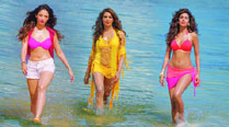 (From left) Tamannaah Bhatia, Bipasha Basu and Esha Gupta will be seen in colourful bikinis in a sequence in Humshakals. All the three worked hard
to get into shape