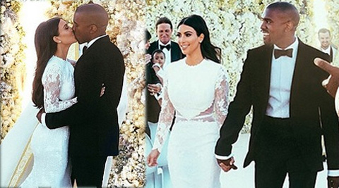 Reality TV star Kim Kardashian wore a Givenchy haute couture gown for her walk down the aisle at the scenic Forte di Belvedere in Florence, Italy. (AP)     Reality TV star Kim Kardashian wore a Givenchy haute couture gown for her walk down the aisle at the scenic Forte di Belvedere in Florence, Italy. 
