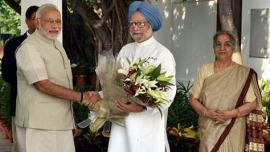 narendra modi, manmohan singh, modi manmohan meet, modi government, modi govt one year, congress, congress suit boot ki sarkar, BJPs multi crore campaign, IE column