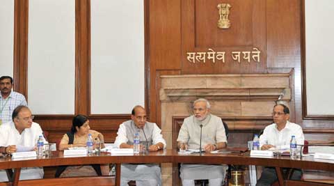 Prime Minister Narendra Modi with cabinet ministers of his government in New Delhi. ( Source: PTI )