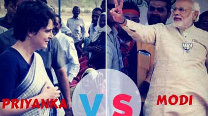 Image result for priyanka gandhi vs narendra modi