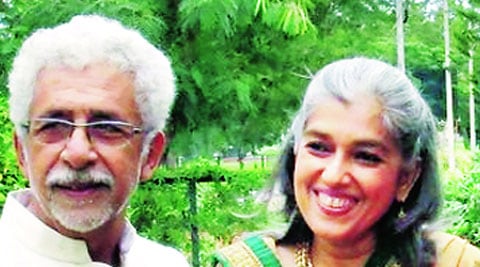 Naseeruddin Shah with his wife Ratna Pathak.