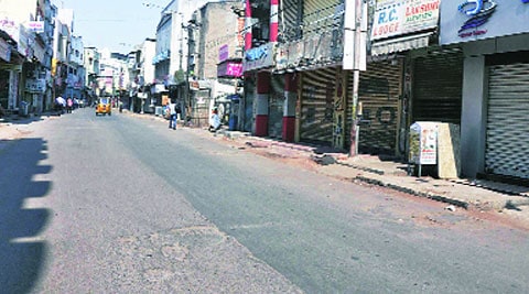 A bandh called by TRS in Hyderabad, Thursday, to oppose the ordinance. (Source: PTI)