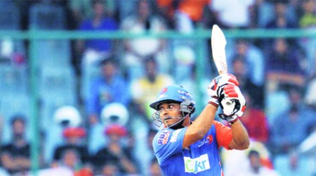 Delhi’s Kedar Jadhav remained unbeaten and made 26 off 15 balls against Kolkata. (Ravi Kanojia)