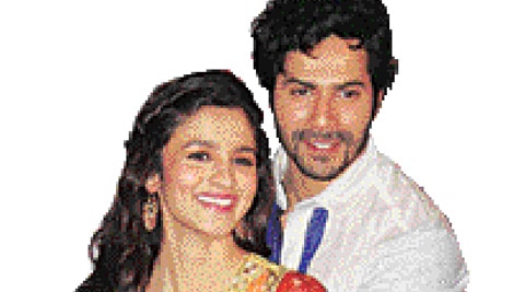 Varun Dhawan as the demure groom with Alia Bhatt, the feisty bride.