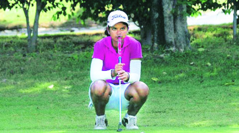 Order of Merit leader, Vani Kapoor had a disappointing back nine to return a card of 74. She lies fourth with a total of 147.