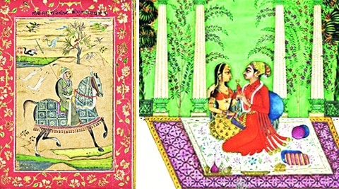  an equestrian portrait of Raja Sujan Singh; Princely Couple on a Terrace.