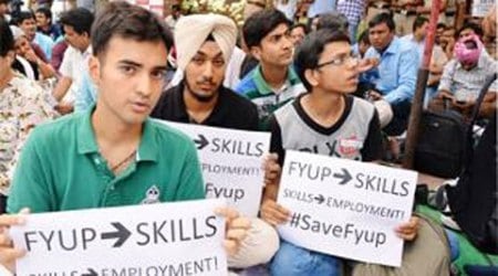 DU scrapped FYUP and reverted to the previous 3-year structure, with the fate of the students enrolled in B.Tech courses still unknown. 