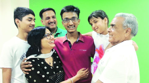 Shubham Goel, 6th, with family 