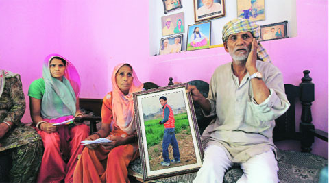 Relatives of missing Jasbir Singh in Mehandpur on Monday. Source: Jasbir Malhi