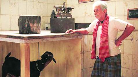 Naseeruddin Shah in conversation with the goat