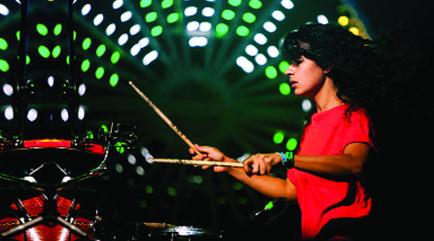 Kiran Gandhi on drums