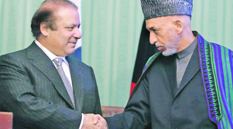 Nawaz Sharif (left) and Hamid Karzai have a pragmatic approach in dealing with the Talibans.