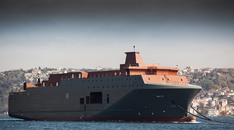 A Norwegian vessel passing through the Bosporus in Istanbul Turkey. (AP)