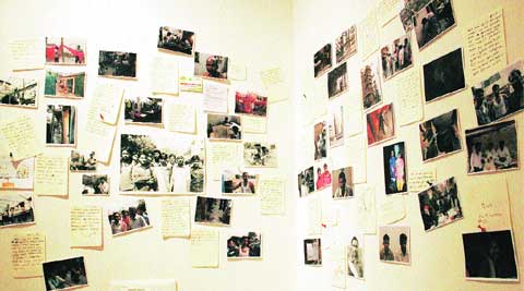 Sangita Maity’s work on migrant labourers. (Source: Express photos)