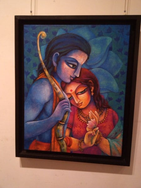 Another painting shows Rama and Sita holding a bow togethe Source: Express Photo