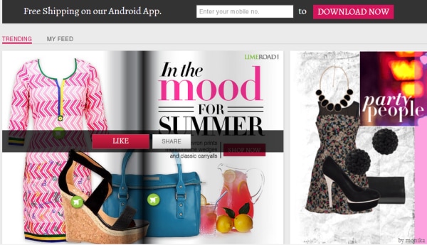 A webpage of Neha Dhupia's fashion portal 