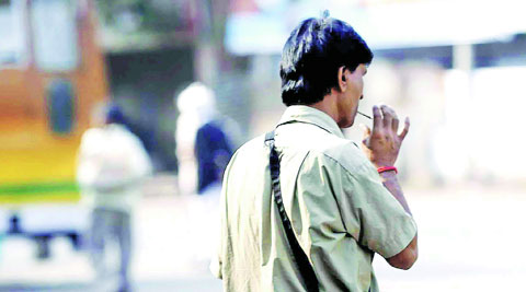A person in Kolkata on an average smokes 9-10 cigarettes per day.