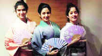 Sridevi with her daughters Jahnavi and  Khushi