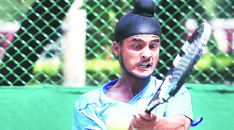 Paramveer Singh Bajwa in action. (Source: Express photo by Kamleshwar Singh)