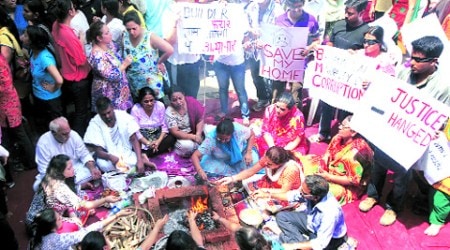 A file picture of Campa Cola residents performing havan