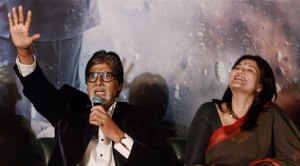 Amitabh Bachchan launches ‘Yudh’ poster with Sarika in New Delhi