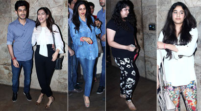 Fugly screening: Cousins Sonam, Jhanvi, aunt Sridevi cheer for Mohit ...