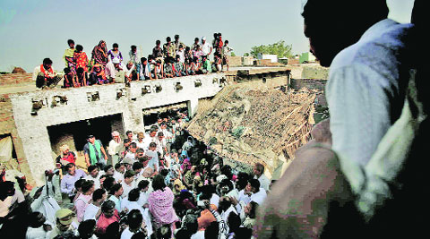 During Kalyan Singh’s visit in Badaun. (Source: Express photo by Praveen Khanna)