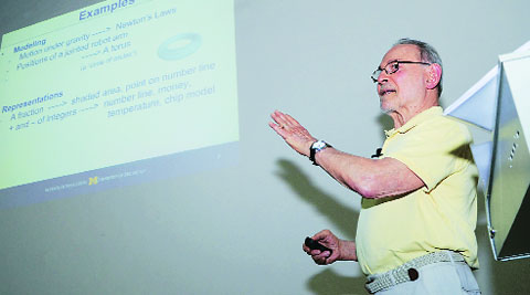 Professor Hyman Bass at Panjab University on Wednesday. (Source: Express photo by Kshitij Mohan)