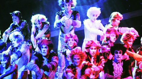 Singers and dancers perform in Cats during a photo opportunity in Vienna