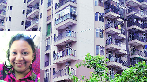 The flat where Milita Dutt Mandal (inset) lived.(Gajendra Yadav)