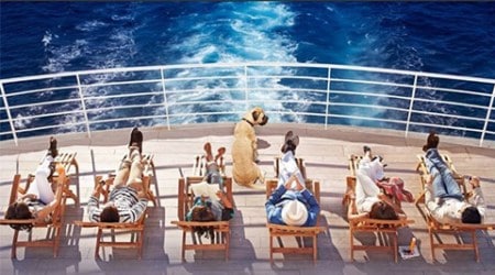The first teaser poster of the film shows a group of six sunbathing on the deck of a yacht.