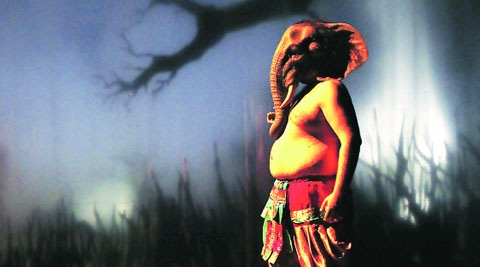 An actor  reprising the role  of Lord Ganesha