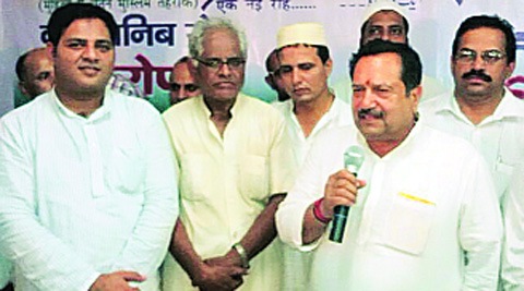 Indresh Kumar at an Iftaar party org-anised by the Muslim Rashtriya Manch. Source: Express Photo
