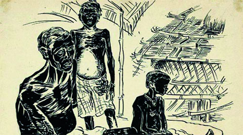 (Clockwise from above) The sketch The Last Family of Telirbaugh, Bikrampur. 