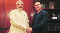 Aamir Khan with Narendra Modi