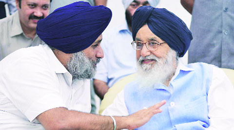Sukhbir and Parkash Singh Badal on Tuesday.