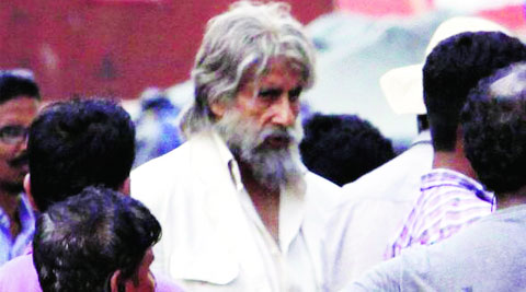 Amitabh Bachchan on the sets of Shamitabh