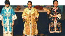 Sharul Channa (centre) during one of her plays