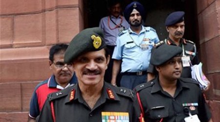 Amy Chief-designate, Lt. General Dalbir Singh  at Parliament in New Delhi on Thursday. (Source: PTI)
