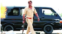 Ajay Devgn shoots for one of the many action sequences in Singham Returns