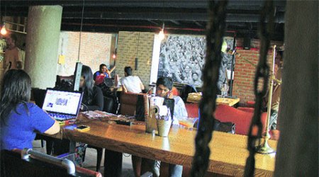 Social offers an alternative to formal office spaces;  a deconstructed Cosmopolitan.