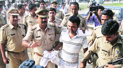 Chandra Mohan Sharma in a court in Greater Noida on Friday. (source: Express photo  by Gajendra Yadav) 