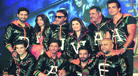Abhishek Bachchan, Deepika Padukone, Jackie Shroff, Farah Khan, Boman Irani, Sonu Sood, Vivaan Shah, Shah Rukh Khan, Shekhar Ravjiani and Vishal Dadlani