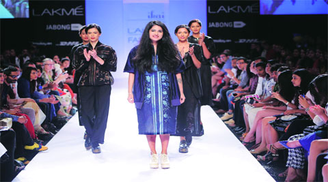 Tanya Sharma played with tie-dye, block-prints and zardozi  (Photo: Dilip Kagda)