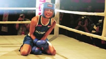 Priyanka roughing it out in the boxing ring