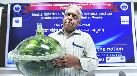 Sharad Kale of BARC at  a press conference on Tuesday. (Prashant Nadkar)