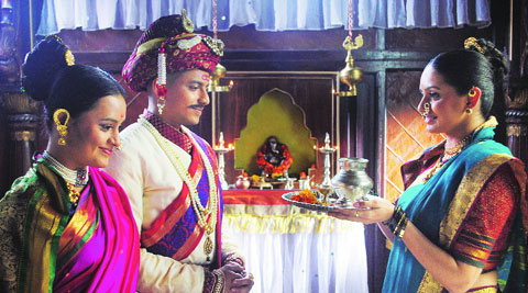 Alok Rajwade , Parna Pethe and Shruti Marathe in Rama Madhav