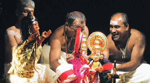 A Pavakathali performance by Venu’s troupe